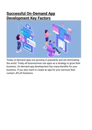successful on demand app development key factors
