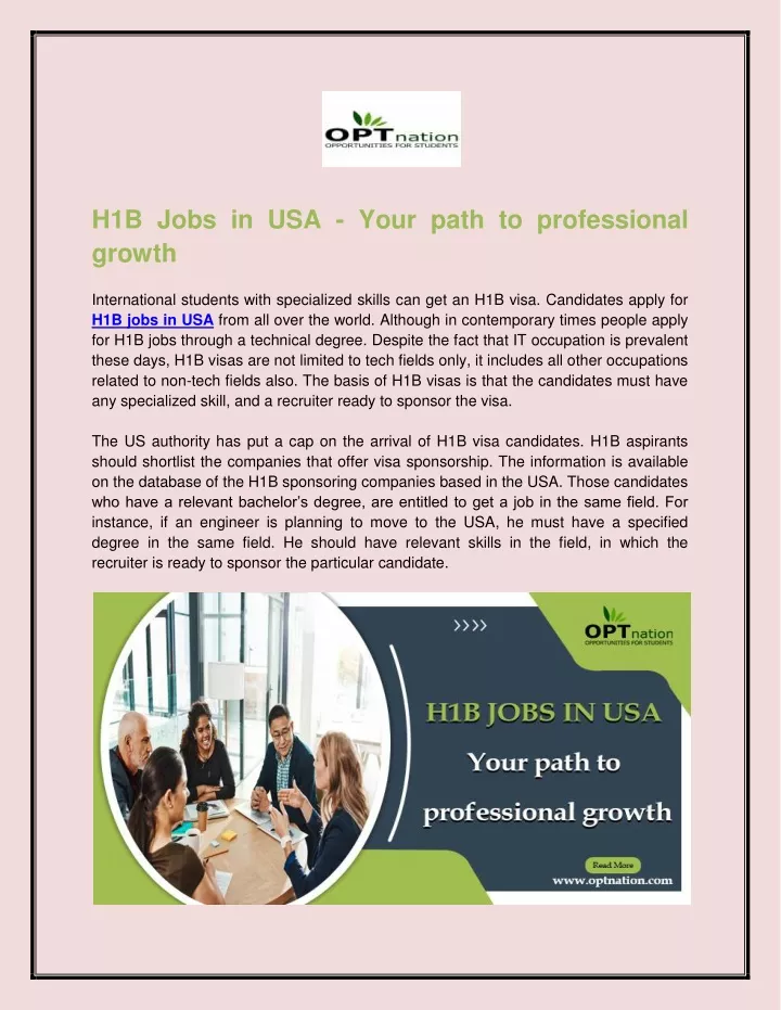 h1b jobs in usa your path to professional growth
