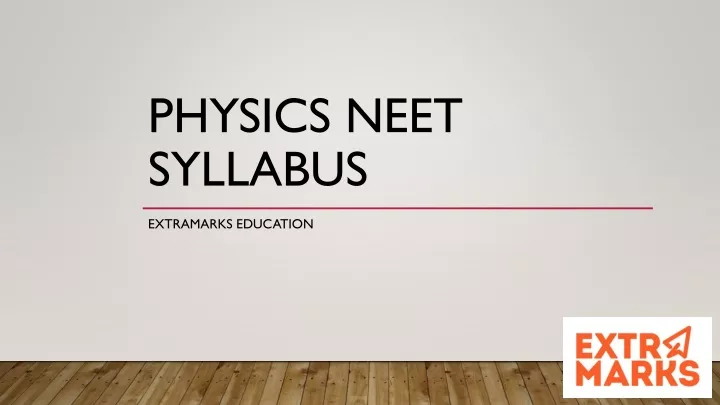 physics neet syllabus
