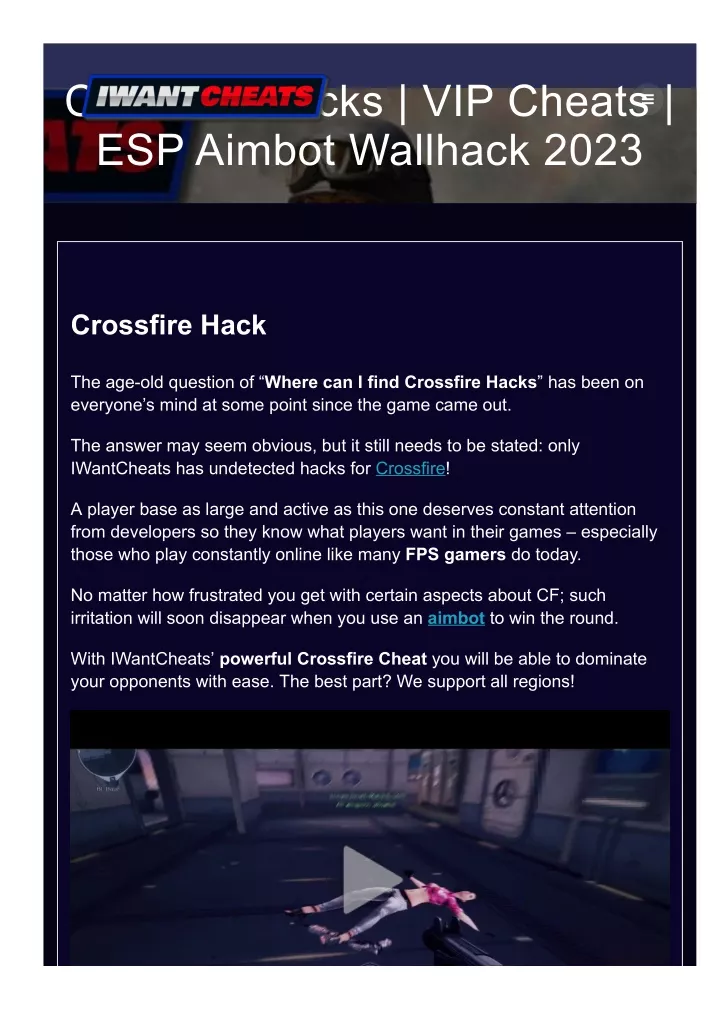 crossfire hacks vip cheats esp aimbot wallhack