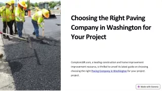 Choosing the Right Paving Company in Washington for Your Project