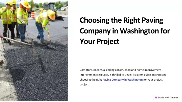 choosing the right paving company in washington
