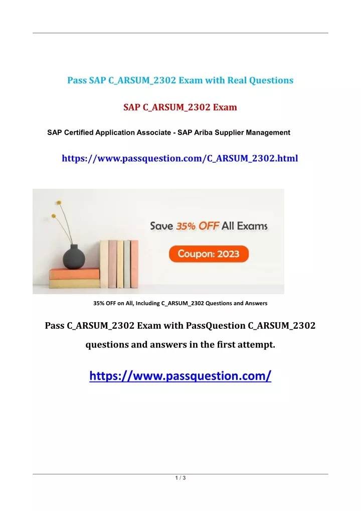 pass sap c arsum 2302 exam with real questions
