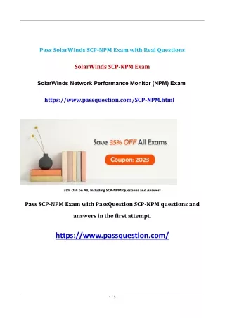 pass solarwinds scp npm exam with real questions