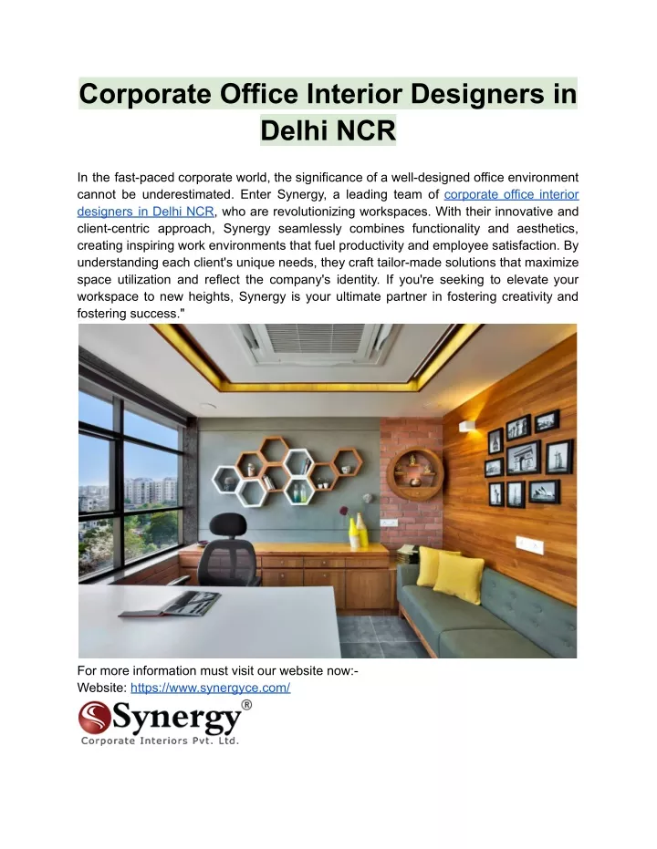 corporate office interior designers in delhi ncr