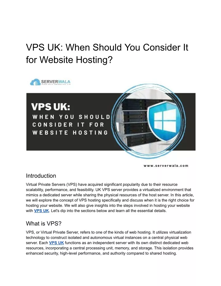 vps uk when should you consider it for website