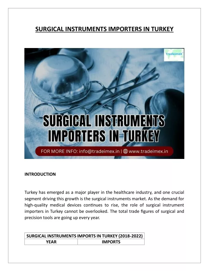 surgical instruments importers in turkey