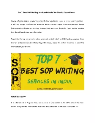 top 7 best sop writing services in india