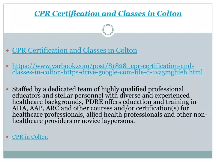cpr certification and classes in colton