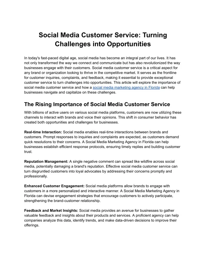 social media customer service turning challenges