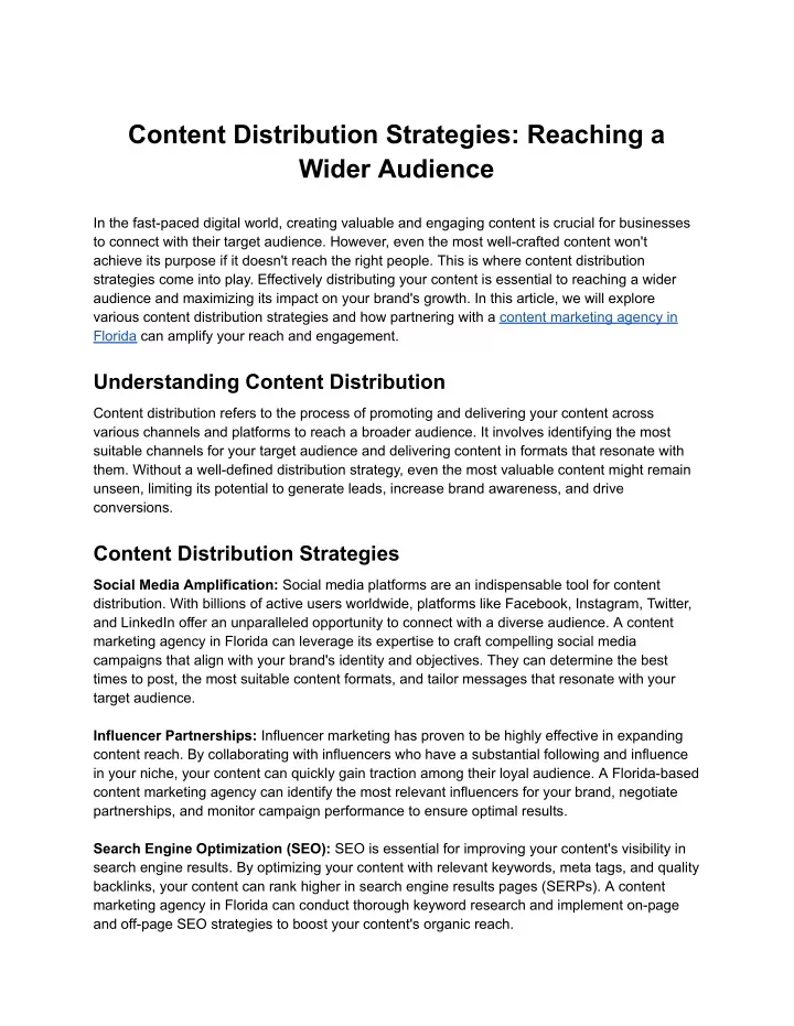 content distribution strategies reaching a wider