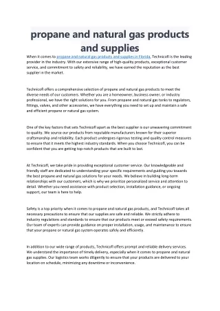 propane and natural gas products and supplies