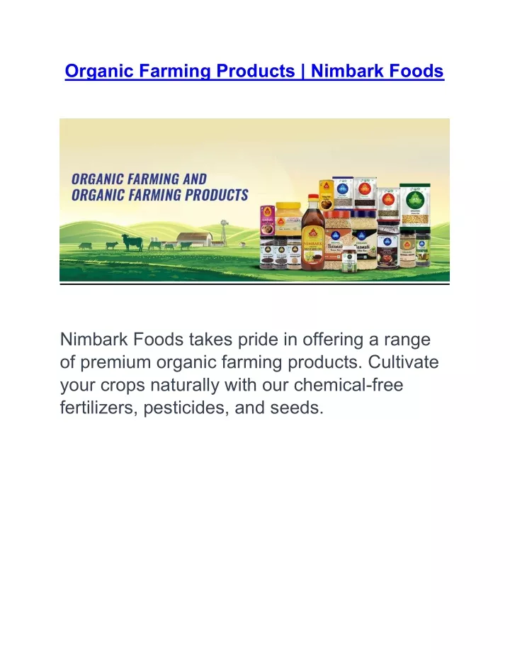 organic farming products nimbark foods