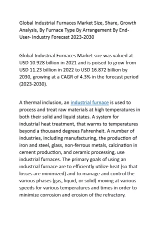 global industrial furnaces market size share