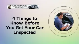 4 Things to Know Before You Get Your Car Inspected