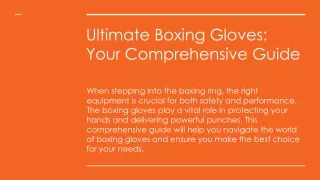 Ultimate Boxing Gloves_ Your Comprehensive Guide