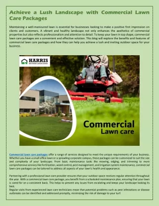 achieve a lush landscape with commercial lawn