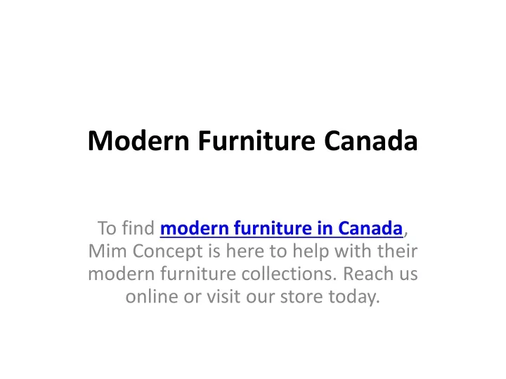 modern furniture canada