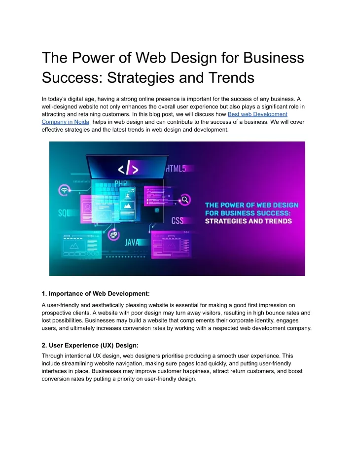 the power of web design for business success