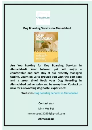 Dog Boarding Services in Ahmedabad