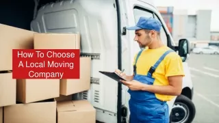 How To Choose A Local Moving Company
