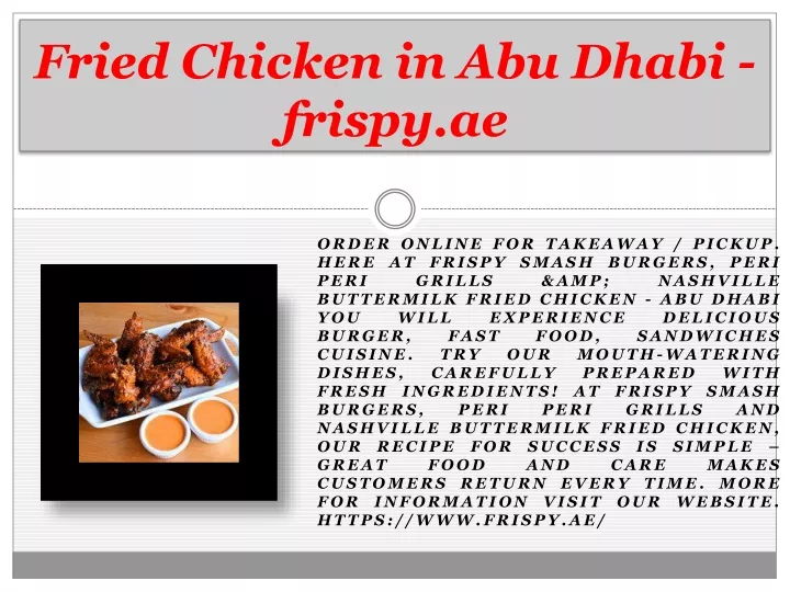 fried chicken in abu dhabi frispy ae