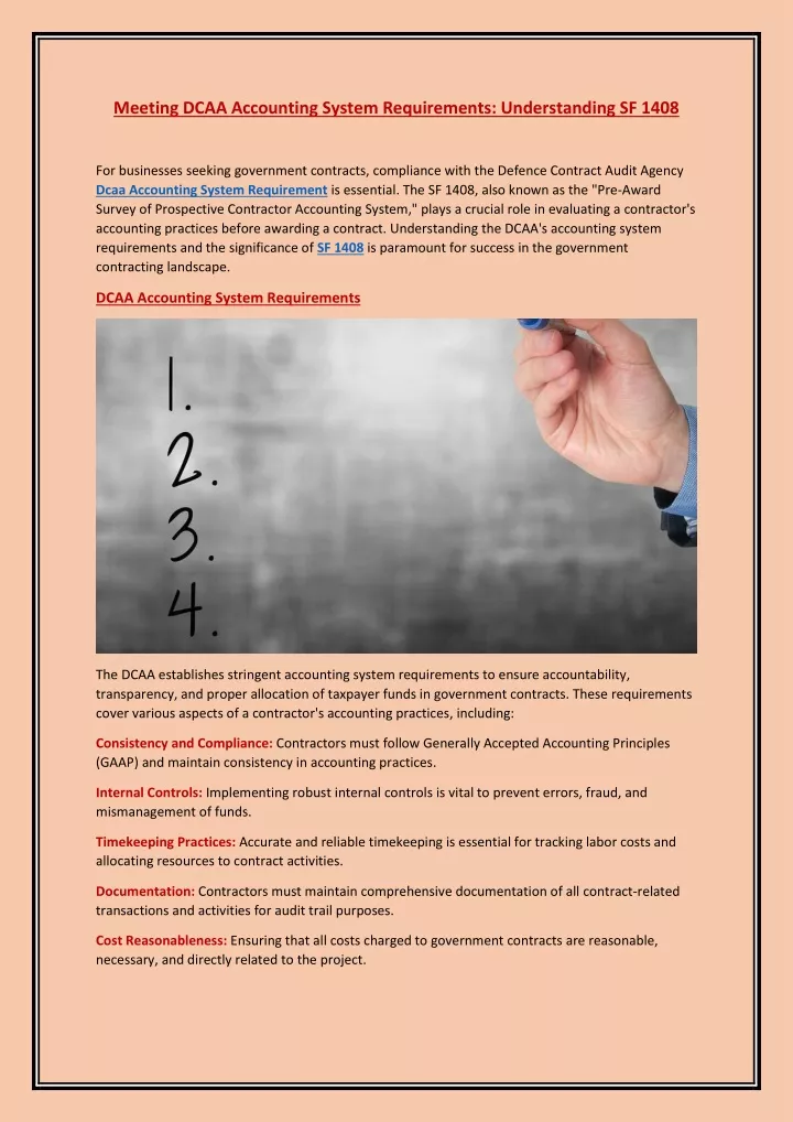 meeting dcaa accounting system requirements