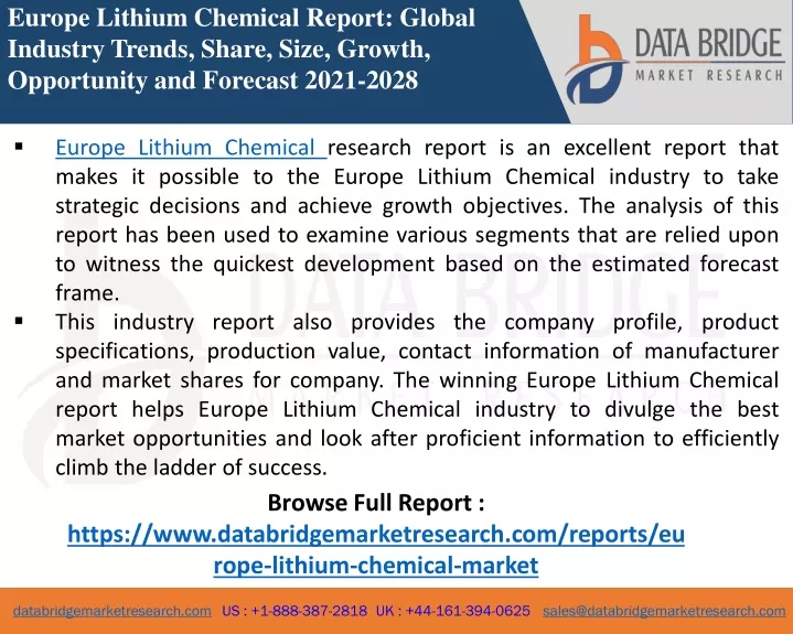 europe lithium chemical report global industry