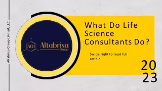 what do life science consultants do