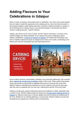 adding flavours to your celebrations in udaipur