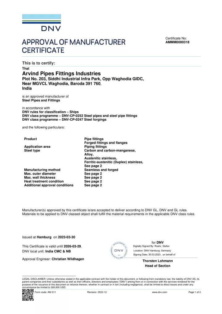 certificate no ammm0000318