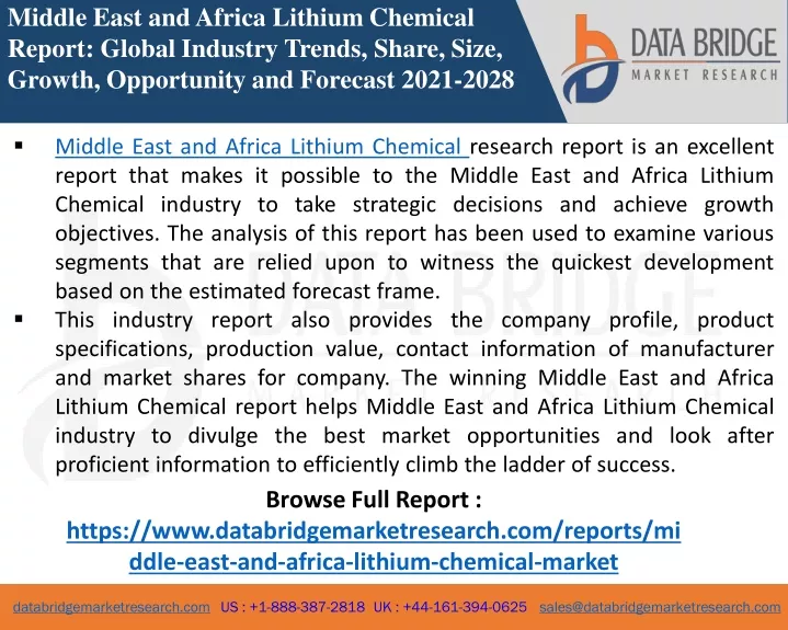 middle east and africa lithium chemical report