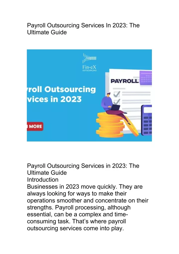 payroll outsourcing services in 2023 the ultimate