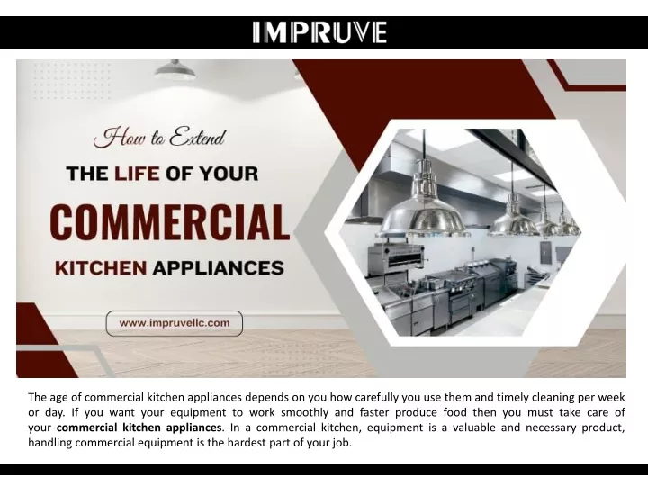 the age of commercial kitchen appliances depends
