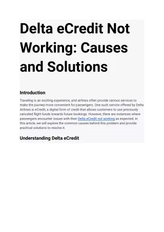 Delta eCredit Not Working_ Causes and Solutions