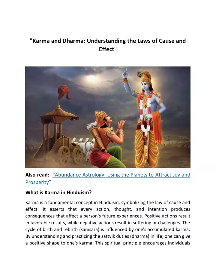karma and dharma understanding the laws of cause