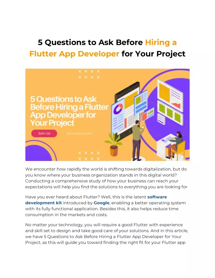 5 questions to ask before hiring a flutter