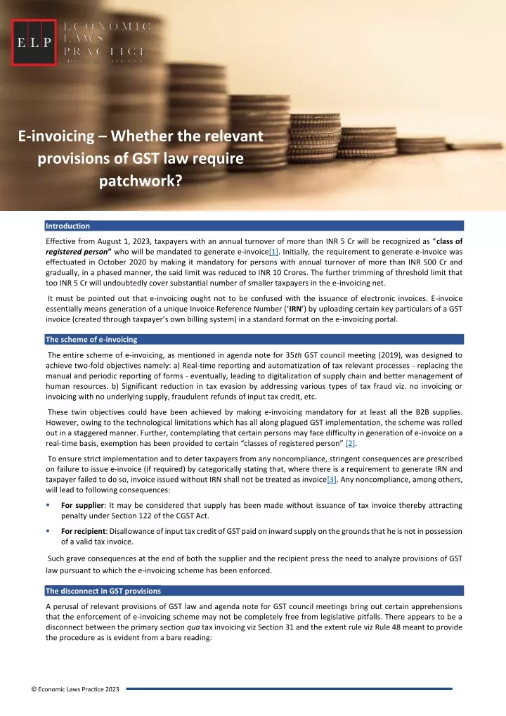 e invoicing whether the relevant provisions
