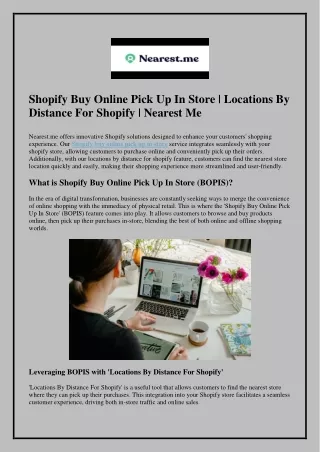 Shopify Buy Online Pick Up In Store | Locations By Distance For Shopify