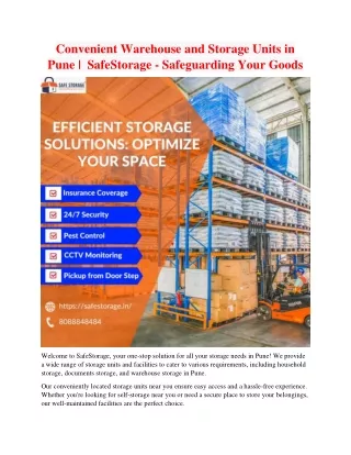 safestorage in pune