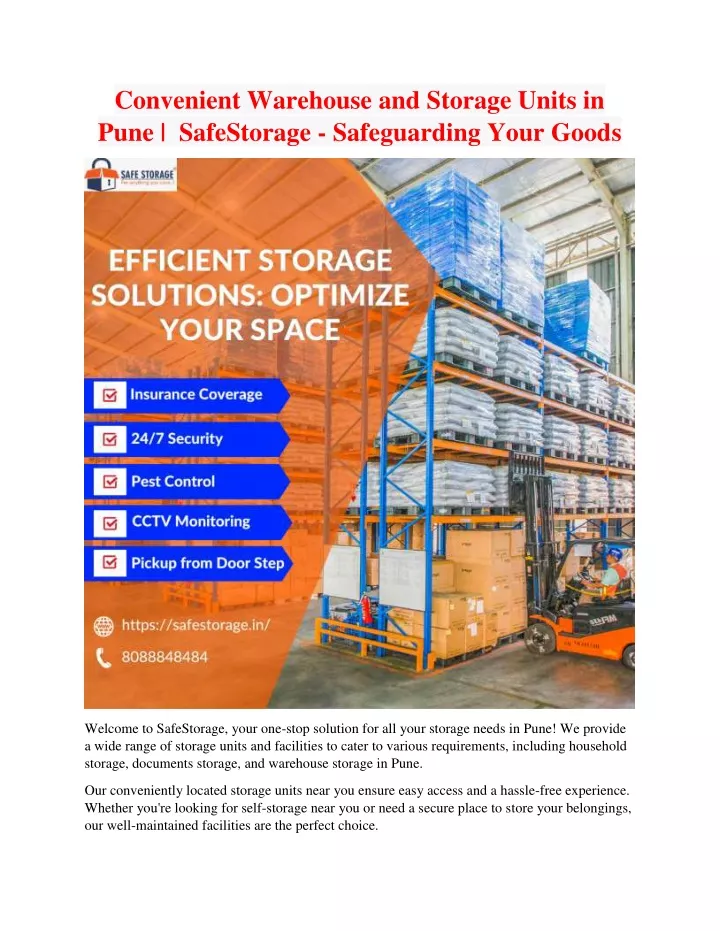 convenient warehouse and storage units in pune