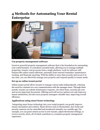 4 methods for automating your rental enterprise