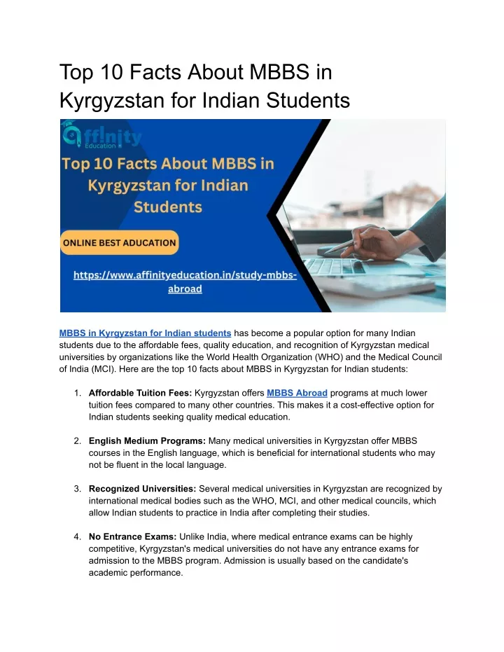 top 10 facts about mbbs in kyrgyzstan for indian