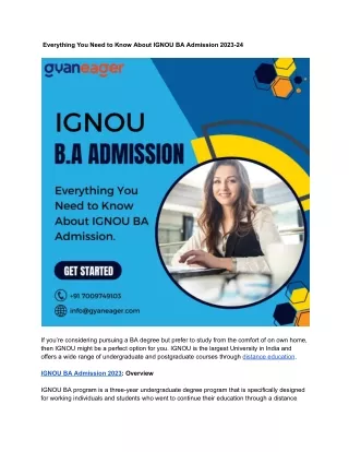 Everything You Need to Know About IGNOU BA Admission 2023-24