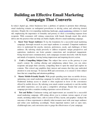 building an effective email marketing campaign
