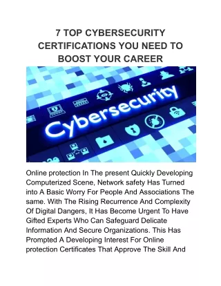 7 top cybersecurity certifications you need