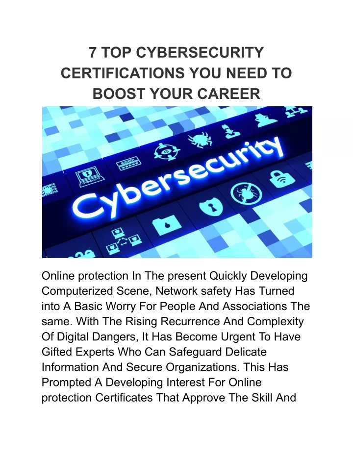 7 top cybersecurity certifications you need