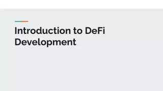 introduction to defi development
