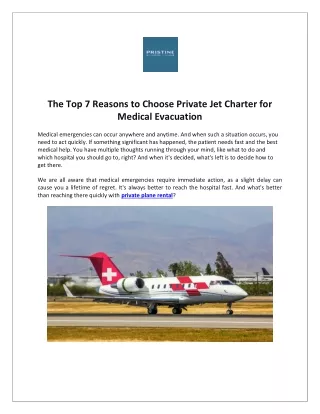 The Top 7 Reasons to Choose Private Jet Charter
