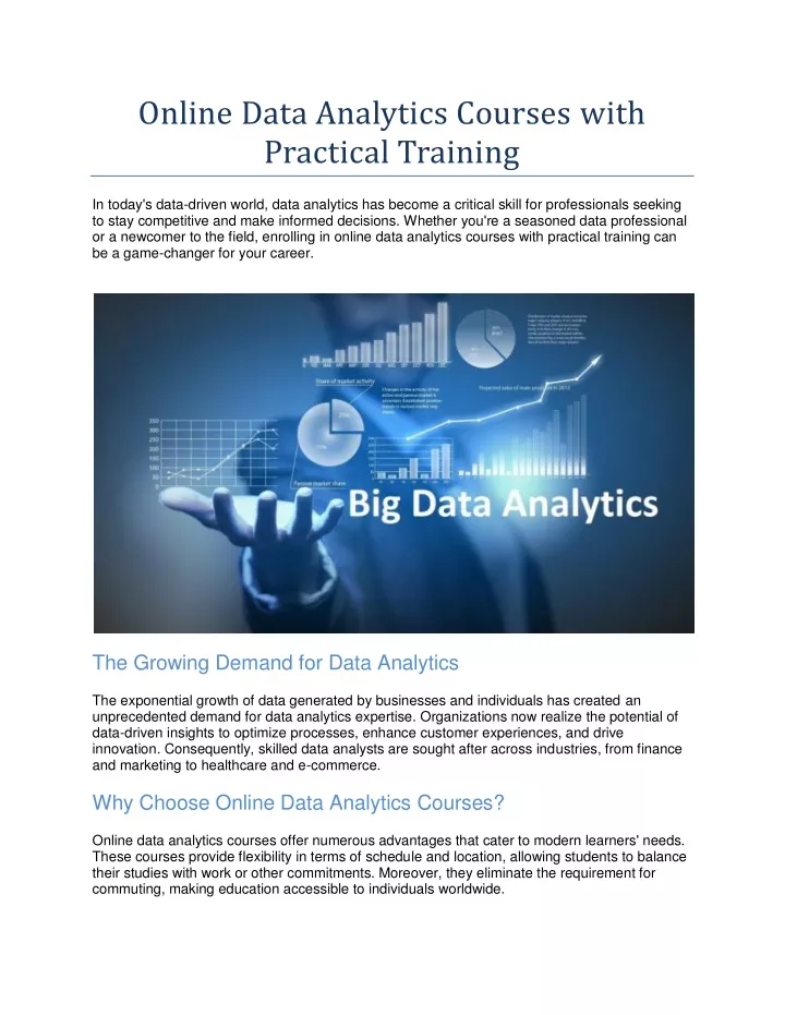 online data analytics courses with practical
